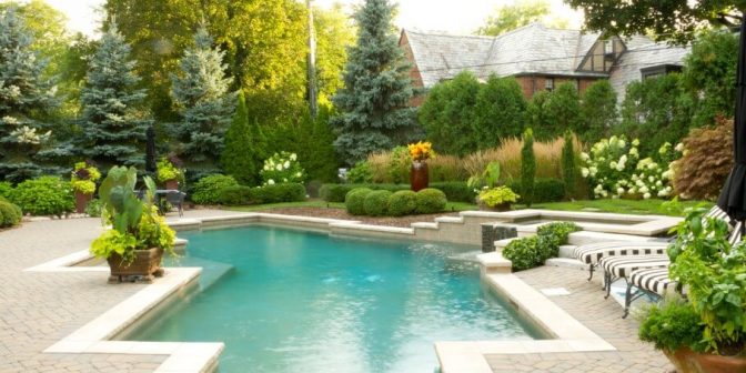 desain kolam renang dan taman