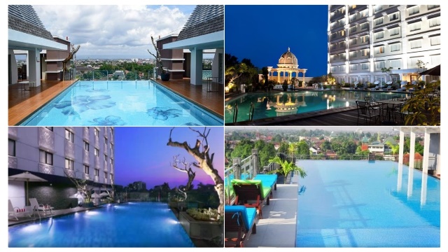 kolam renang dengan pemandangan indah