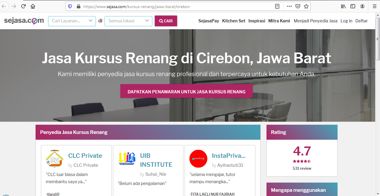 kursus renang di cirebon
