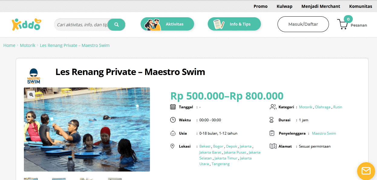 kursus renang di cikarang