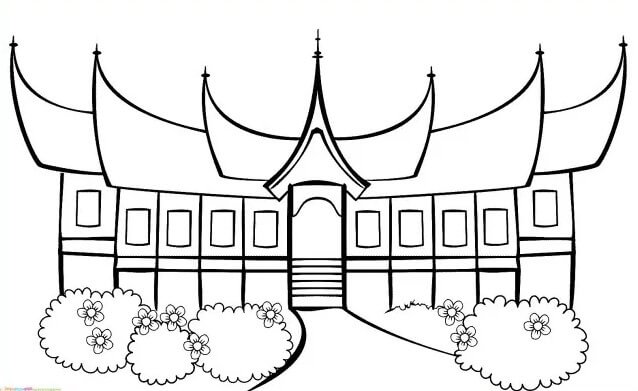 mewarnai gambar rumah