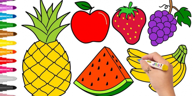 gambar mewarnai buah