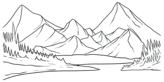 Gambar mewarnai pemandangan