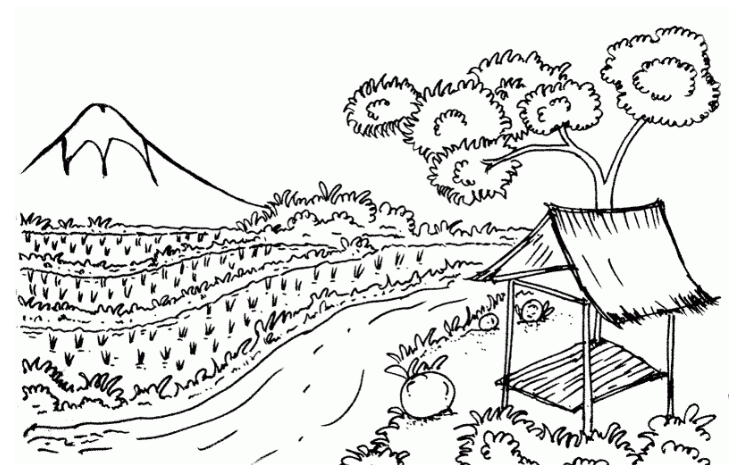 gambar mewarnai pemandangan