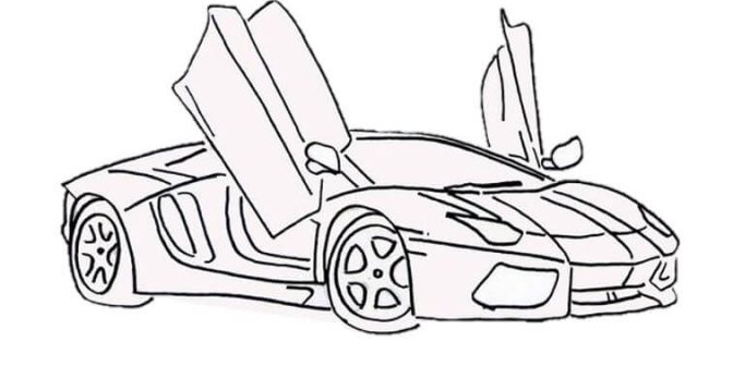 Download Sketsa gambar mewarnai mobil