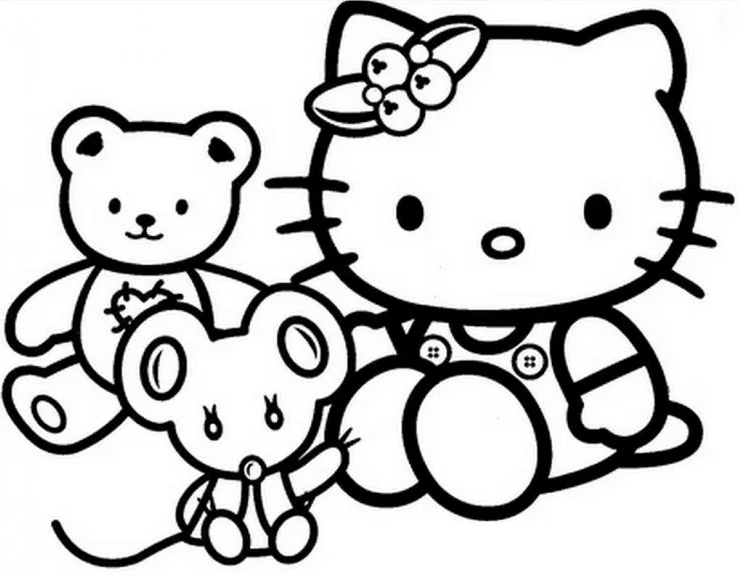 gambar untuk mewarnai hello Kitty