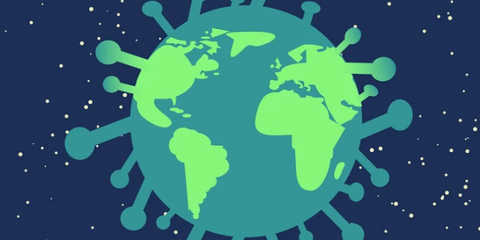 menggambar poster virus corona