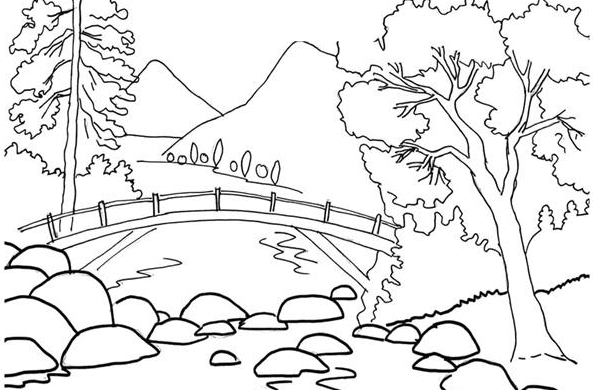 gambar mewarnai pemandangan