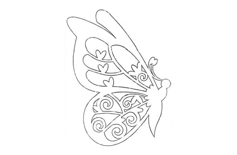 sketsa gambar kupu kupu terbang