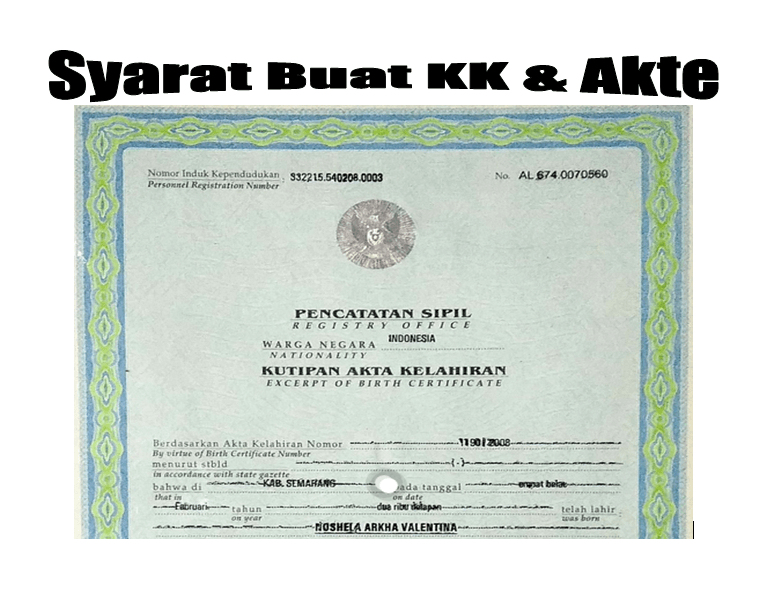 syarat bikin akta dan KK