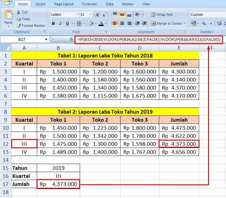 Rumus excel Vlookup