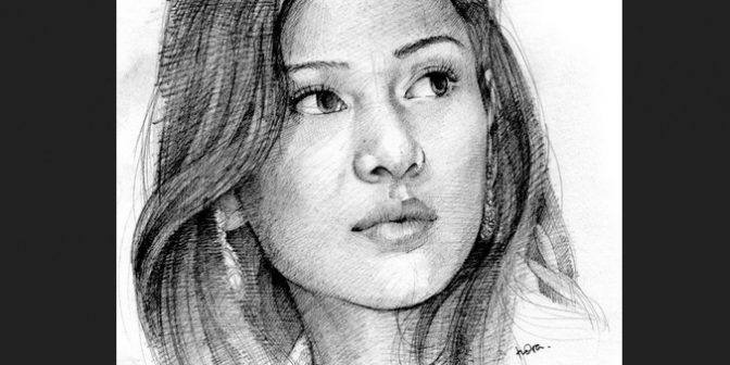 gambar wajah hitam putih