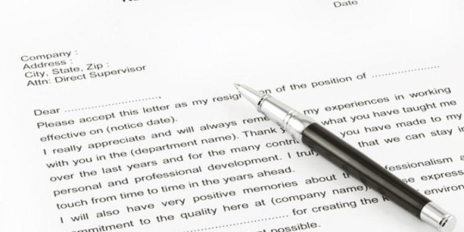 surat pengunduran diri resmi