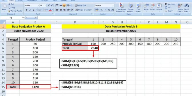 Rumus Excel SUM