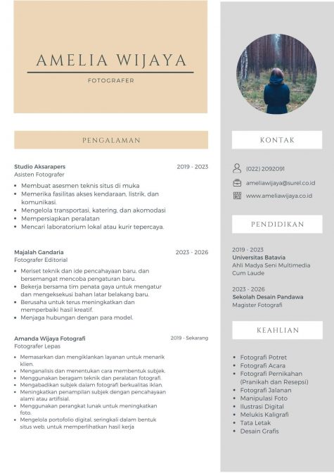 contoh cv lamaran kerja