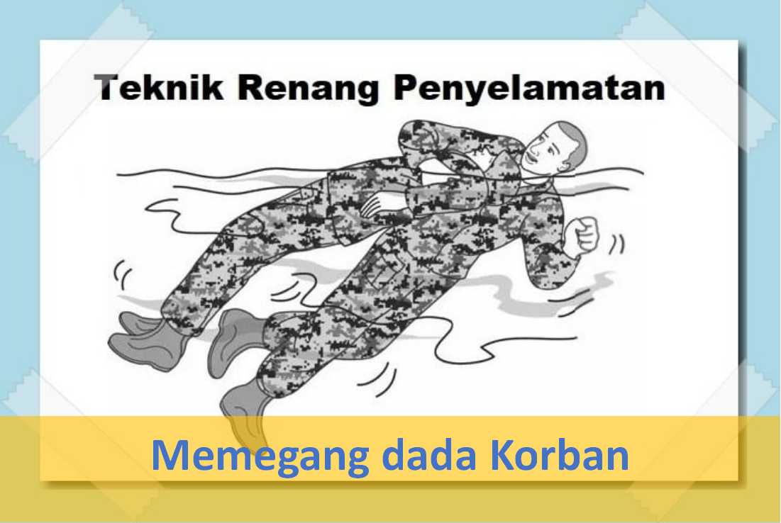 memegangn dada korban