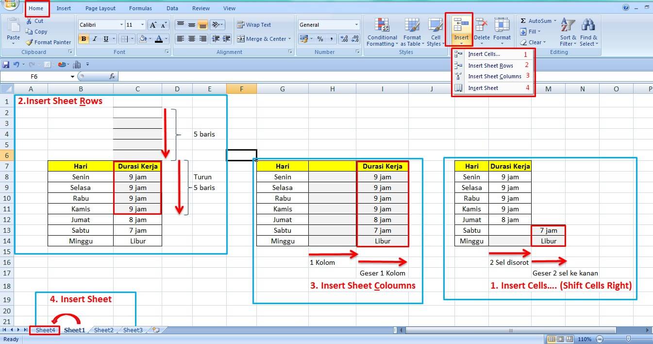 Cara menambah tabel di excel
