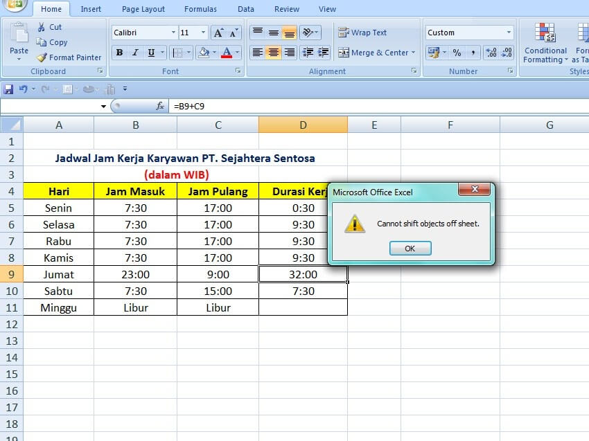 Cara menambah tabel di excel