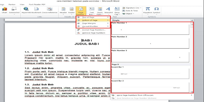 Membuat Halaman Berbeda Di Word 4