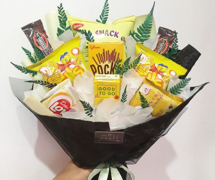membuat kado buket snack