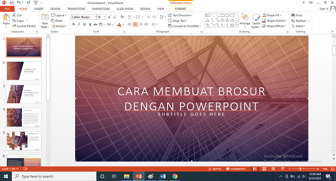 Cara Membuat Brosur dengan Powerpoint 1