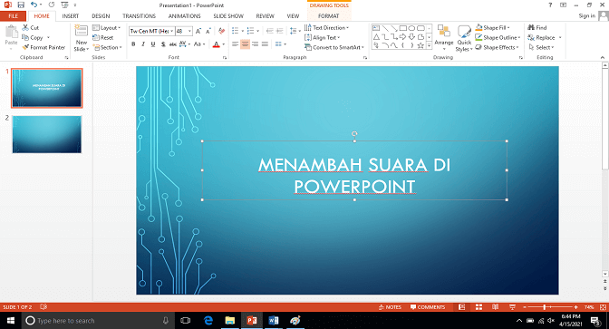 Menambah Suara Di Powerpoint 1