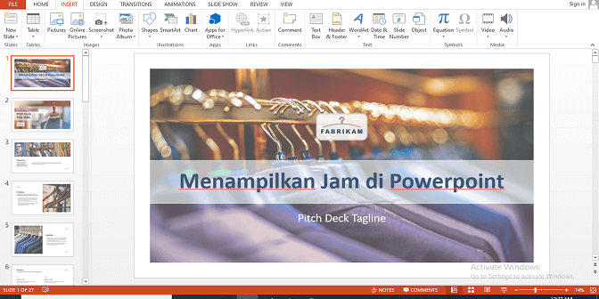 Menampilkan Jam di Powerpoint 1