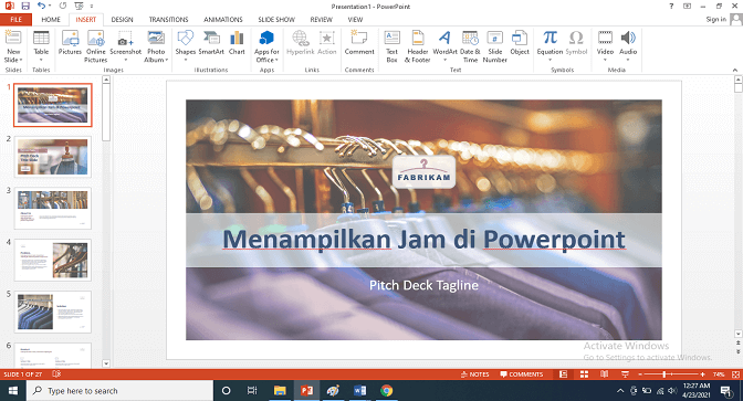 Menampilkan Jam di Powerpoint 1