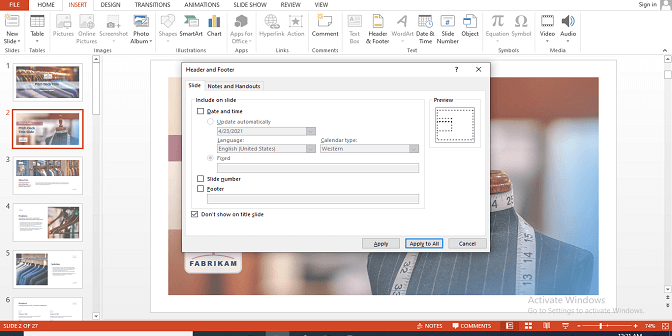 Menampilkan Jam di Powerpoint 2