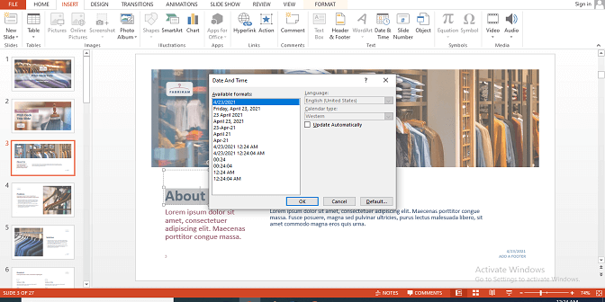 Menampilkan Jam di Powerpoint 3