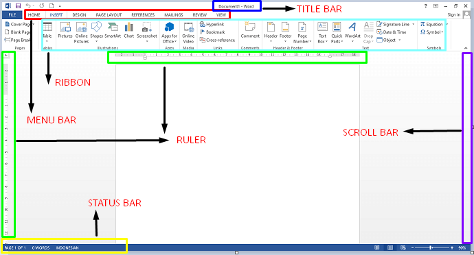 Menu di Microsoft Word