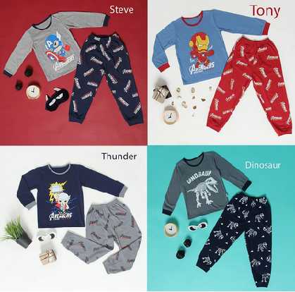 ide kado untuk anak sd - Pakaian tidur anak motif pahlawan