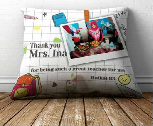 kado untuk guru pensiun - bantal custom