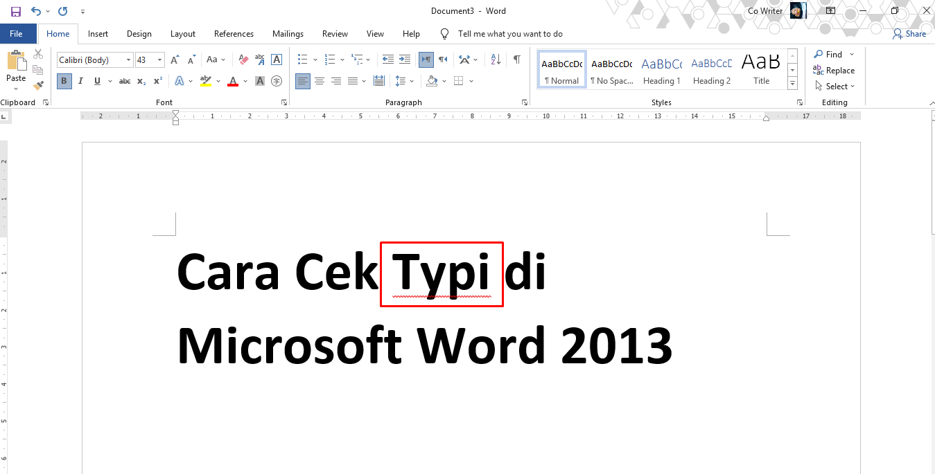 cara cek typo di word 2013