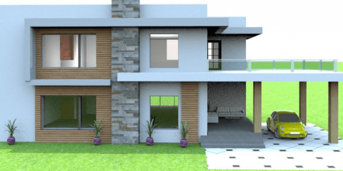 Aplikasi desain rumah di laptop