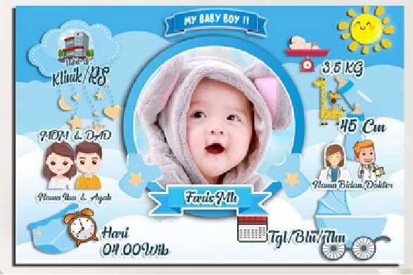 Hiasan dinding custom untuk bayi