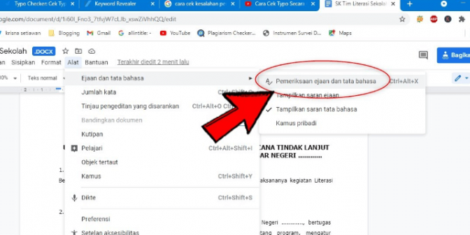 cek typo di word