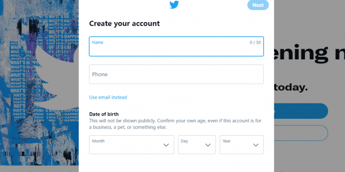 cara mendaftar twitter
