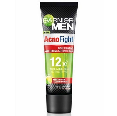 Serum wajah yang bagus - Garnier Men AcnoFight Acne Fighting Whitening Serum Cream