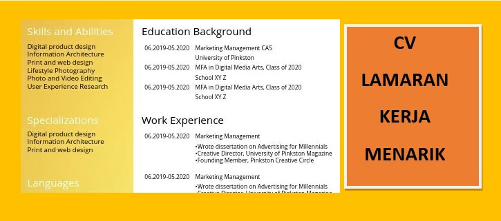 cv lamaran kerja
