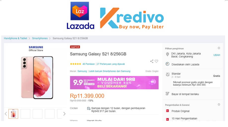 kredit hp di lazada
