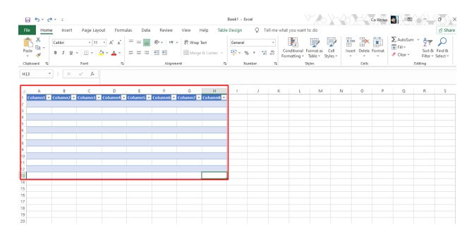 cara menambah kolom di excel