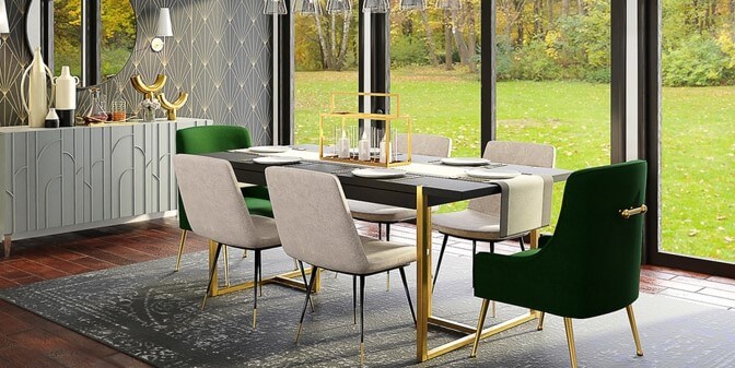 ukuran meja makan 6 kursi