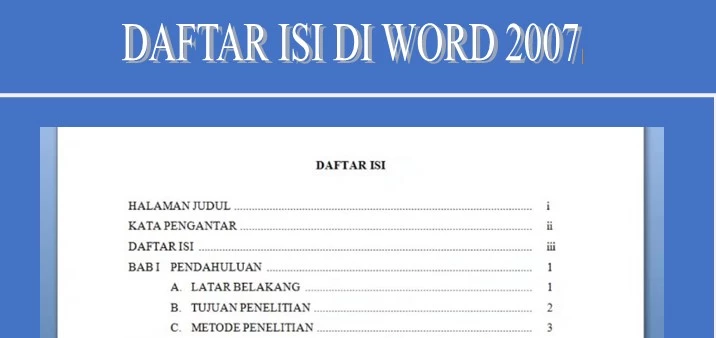 Cara membuat daftar isi di Word 2007