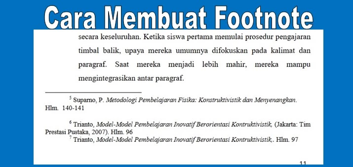 Cara membuat footnote