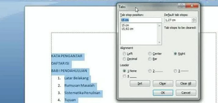 cara membuat daftar isi di word 2013