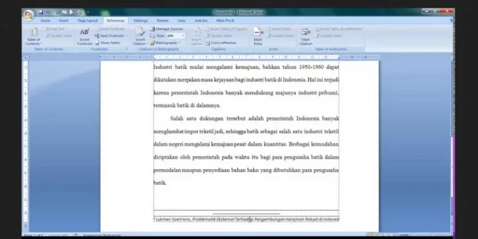cara menulis footnote dari jurnal