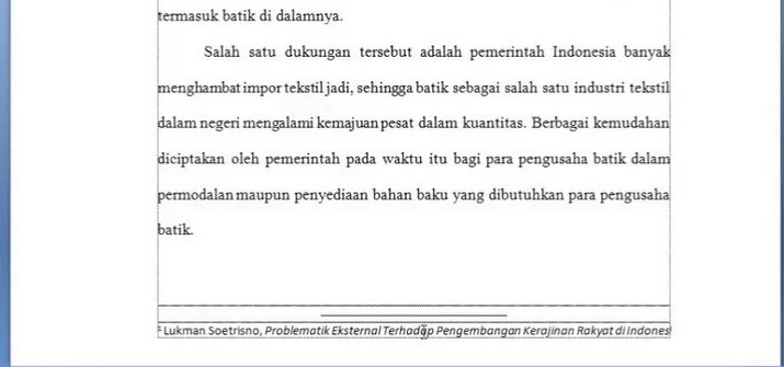 cara membuat footnote di Word