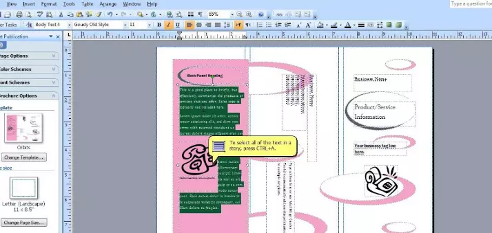 Cara membuat brosur di Word 2007