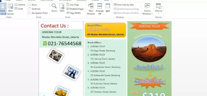 Cara membuat brosur di word 2013